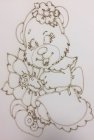 Трафарет "Мишка с цветочком", размер А4